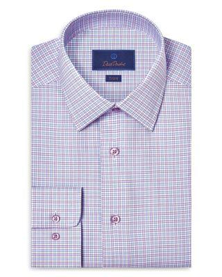 Trim Fit Twill Check Dress Shirt by DAVID DONAHUE
