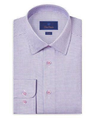 Trim Fit Twill Micro Check Dress Shirt by DAVID DONAHUE