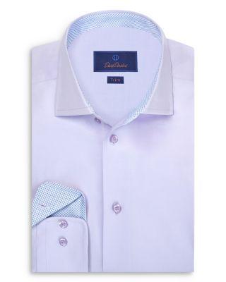 Trim Fit Twill Solid Dress Shirt by DAVID DONAHUE