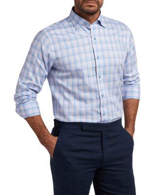 Twill Check Shirt by DAVID DONAHUE