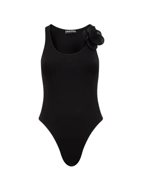 3d lace-flower bodysuit by DAVID KOMA
