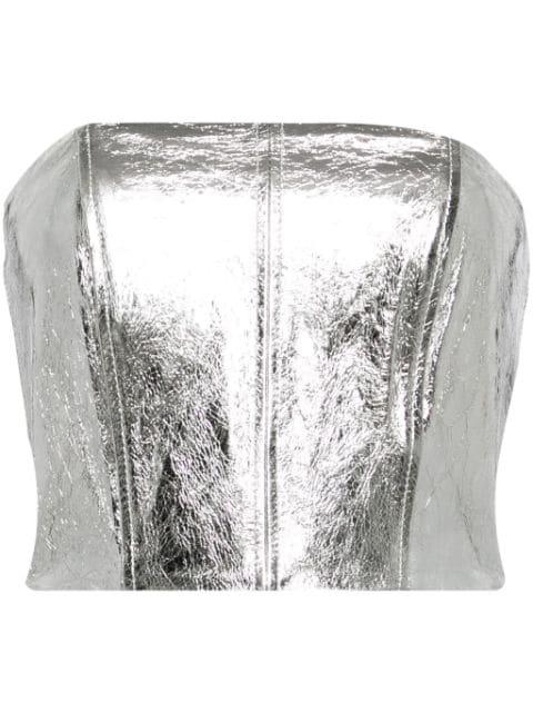 bandeau leather crop top by DAVID KOMA