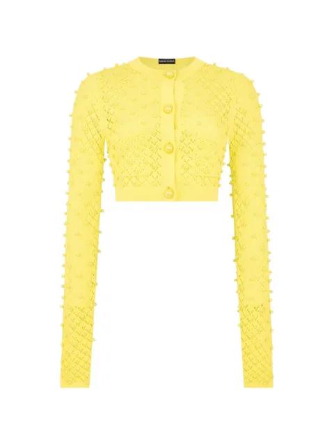 button embellished cardigan by DAVID KOMA