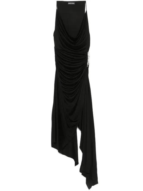 crystal-claw detailed asymmetric midi dress by DAVID KOMA