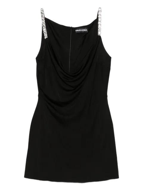 crystal-embellished cowl-neck dress by DAVID KOMA