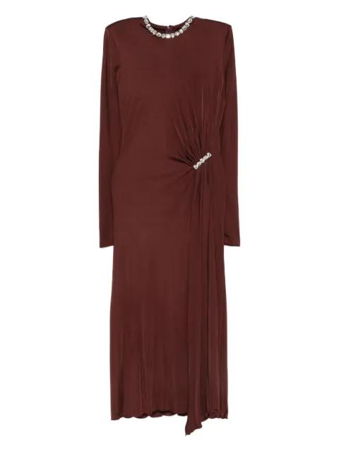 crystal-embellished draped dress by DAVID KOMA