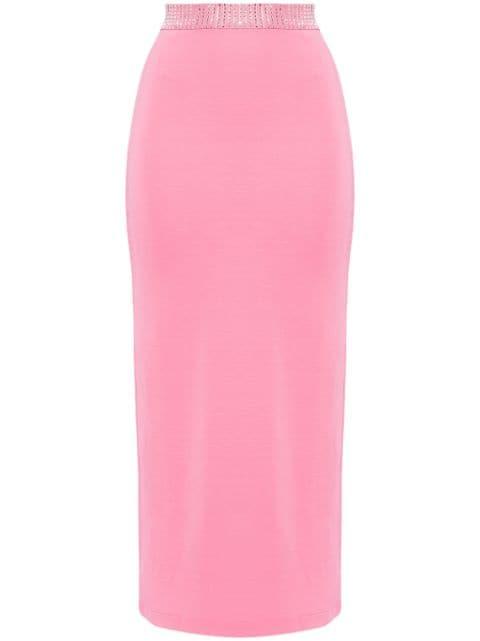 crystal-embellished midi skirt by DAVID KOMA