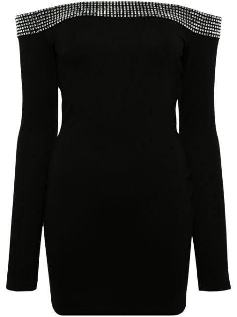 crystal-embellished off-shoulder dress by DAVID KOMA