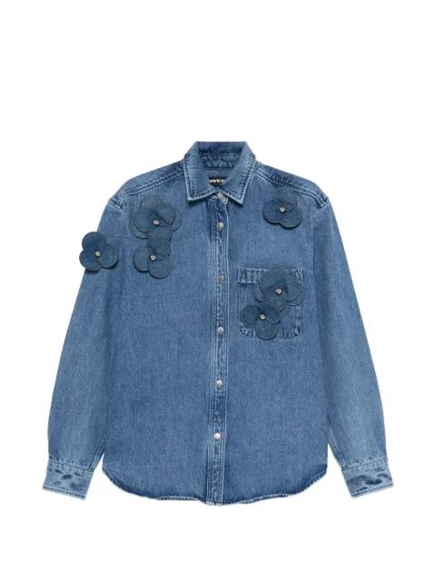 floral-appliqué shirt by DAVID KOMA
