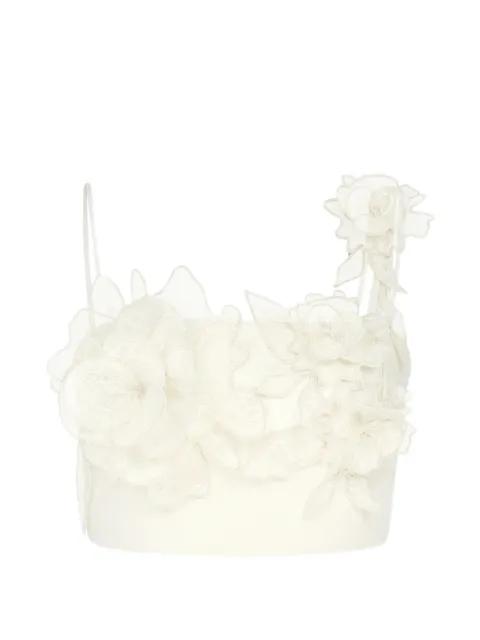floral appliqué top by DAVID KOMA