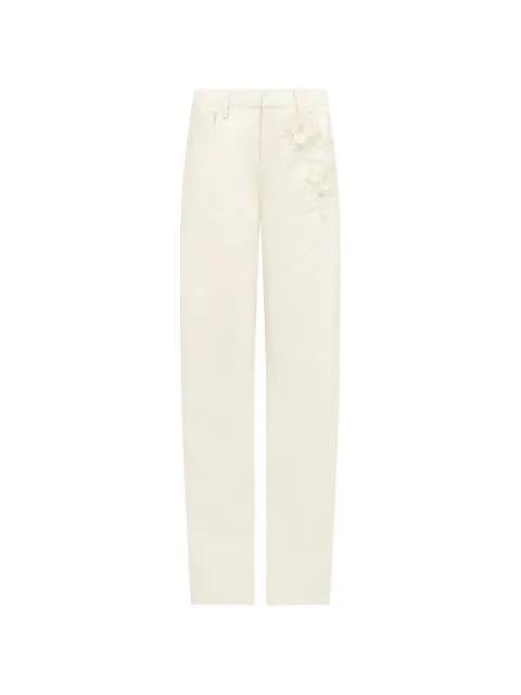 floral appliqué trousers by DAVID KOMA