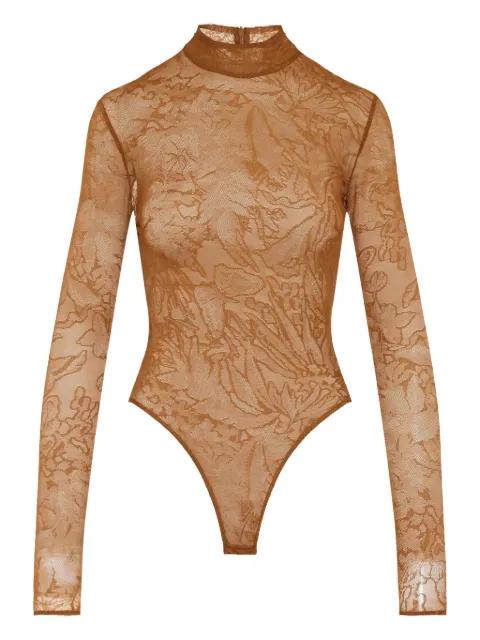 floral-lace bodysuit by DAVID KOMA