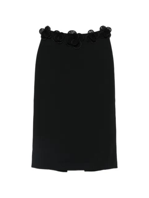 floral-trim midi skirt by DAVID KOMA