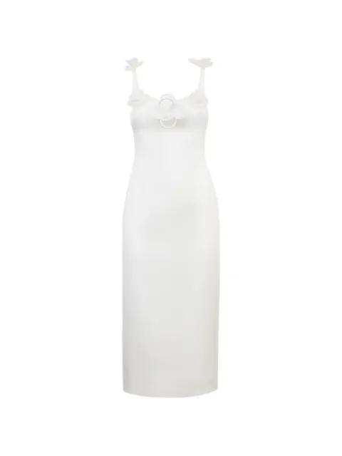 flower-embellishment midi dress by DAVID KOMA