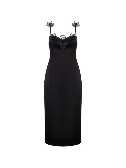 flower-embellishment midi dress by DAVID KOMA