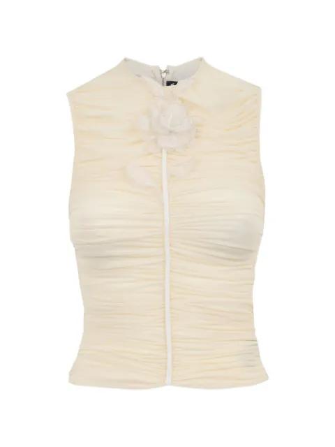 lace-rose ruched top by DAVID KOMA