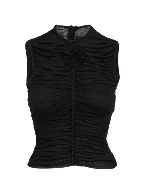 lace-rose ruched top by DAVID KOMA