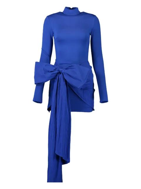 long-sleeve bow-detail mini dress by DAVID KOMA