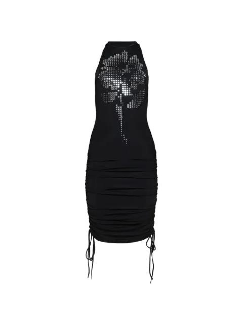 mirrored flower ruched dress by DAVID KOMA