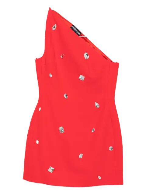 one-shoulder crystal-embellished mini dress by DAVID KOMA