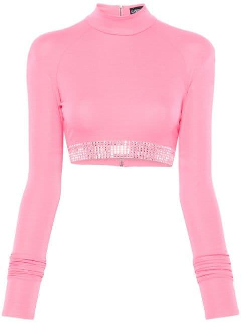 rhinestone-embellished crop top by DAVID KOMA