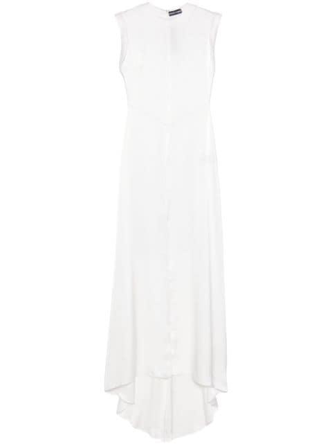 roll-cuffs satin blouse by DAVID KOMA