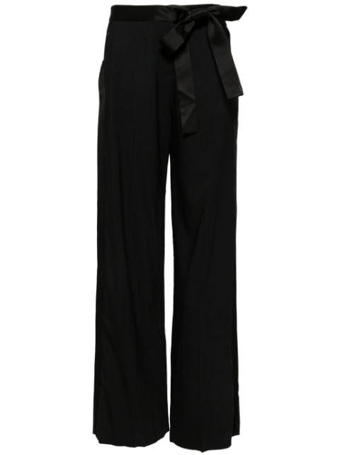 satin bow wide-leg trousers by DAVID KOMA