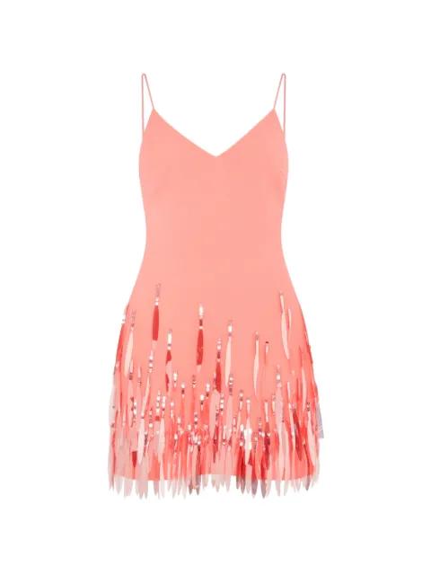 sequin-embellished spaghetti-strap mini dress by DAVID KOMA