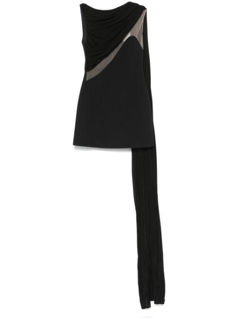 tulle-insert draped mini dress by DAVID KOMA