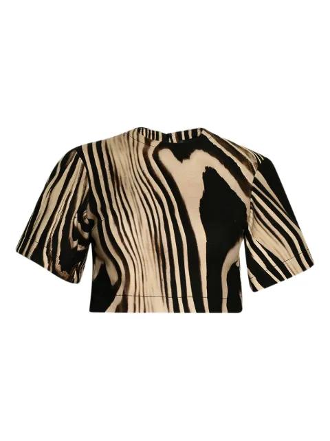 zebra-pattern T-shirt by DAVID KOMA
