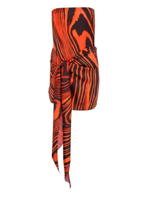 zebra-print tie-detail minidress by DAVID KOMA