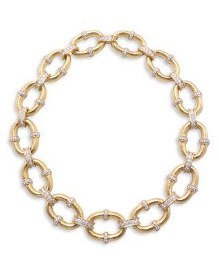 Platinum & 18K Yellow Gold 57th Street Oval Link Collar Necklace by DAVID WEBB