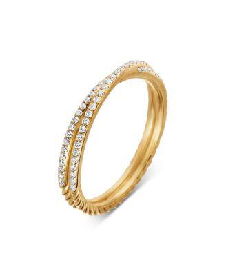 18K Yellow Gold DY Crossover&reg; Micro Pav&eacute; Band Ring by DAVID YURMAN