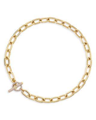 18K Yellow Gold DY Madison&reg; Diamond Chain Link Necklace by DAVID YURMAN