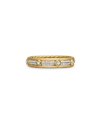 18K Yellow Gold Modern Renaissance Ring with Full Pav&eacute; Diamonds by DAVID YURMAN