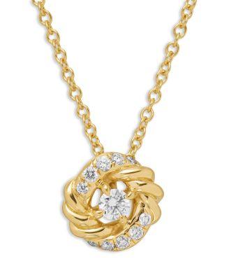 18K Yellow Gold Petite Infinity Pendant Necklace with Diamonds by DAVID YURMAN