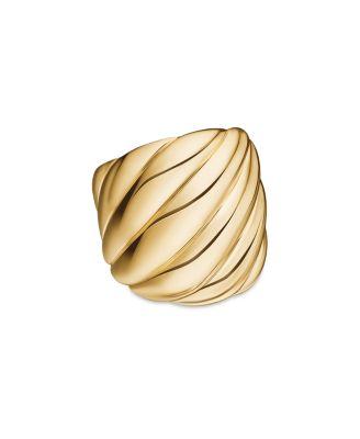 18K Yellow Gold Sculpted Cable Ring by DAVID YURMAN