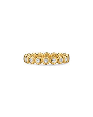 Bezel Set Band Ring in 18K Yellow Gold with Diamonds by DAVID YURMAN