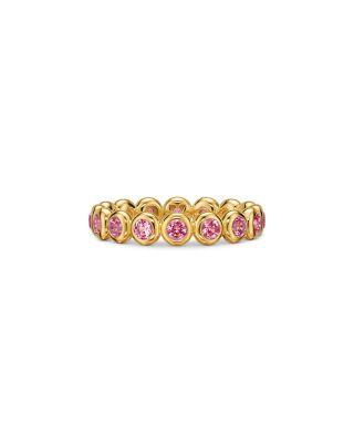 Bezel Set Band Ring in 18K Yellow Gold with Pink Tourmalines by DAVID YURMAN