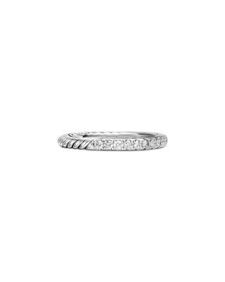 Cable Collectibles&reg; Stack Ring in Sterling Silver with Diamonds by DAVID YURMAN