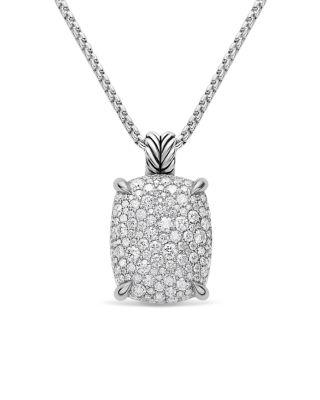 Chatelaine&reg; Elongated Pendant Necklace in Sterling Silver with Diamonds by DAVID YURMAN