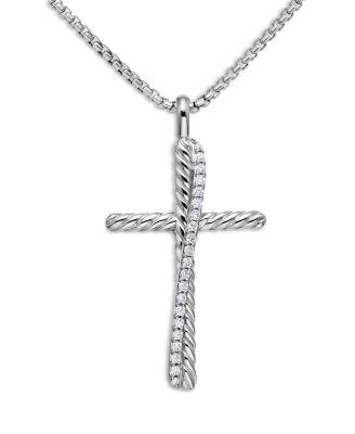Crossover Cross with Diamonds on Chain by DAVID YURMAN