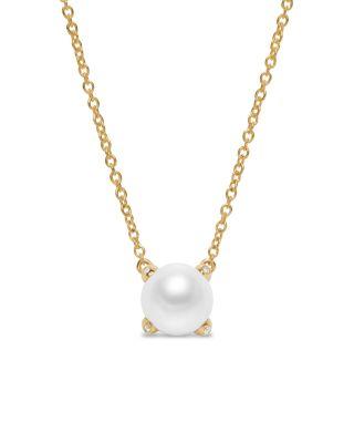 Cultured Freshwater Pearl Classics Necklace in 18K Yellow Gold with Diamonds by DAVID YURMAN