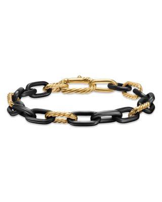 DY Madison&reg; Chain Bracelet in Black Titanium with 18K Yellow Gold by DAVID YURMAN