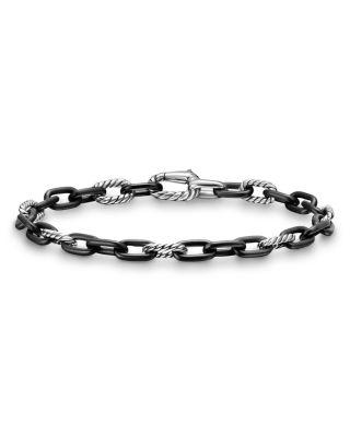 DY Madison&reg; Chain Bracelet in Black Titanium with Sterling Silver by DAVID YURMAN