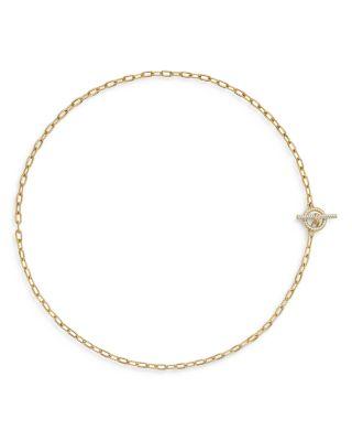 DY Madison&reg; Pav&eacute; Diamond Toggle Chain Necklace in 18K Yellow Gold by DAVID YURMAN