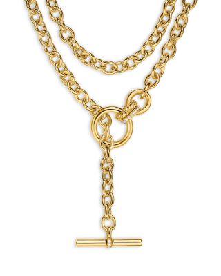 DY Mercer&reg; Double Row Toggle Chain Necklace in 18K Yellow Gold with Diamonds by DAVID YURMAN