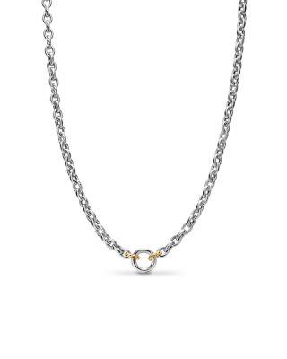 DY Mercer&reg; Petite Chain Necklace in Sterling Silver with 18K Yellow Gold by DAVID YURMAN
