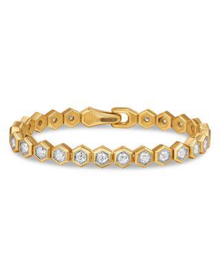 Hex Pav&eacute; Tennis Bracelet in 18K Yellow Gold with Diamonds by DAVID YURMAN