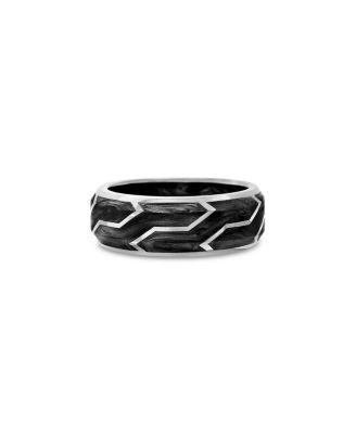 Men's 18K White Gold Forged Carbon 6mm Band by DAVID YURMAN